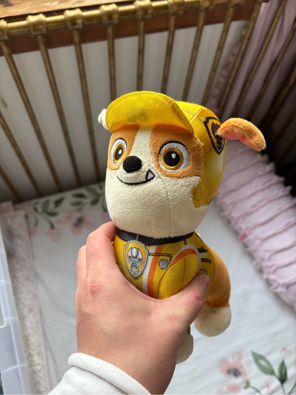 Paw Patrol Rubble Construction Plush Toy - Yellow and Cream